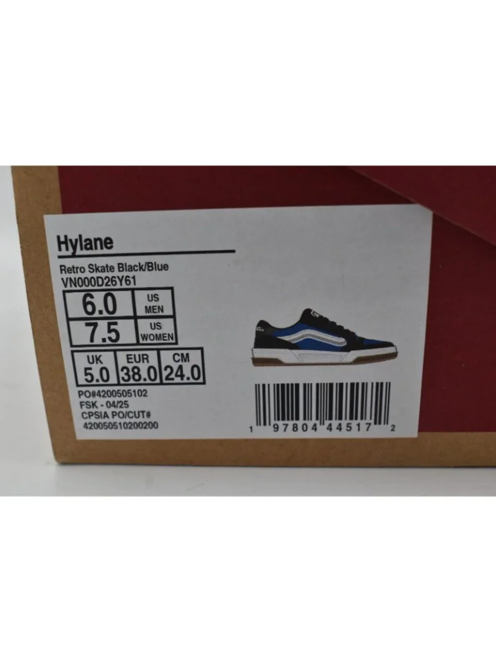 Vans‎ Womens Size 7.5 Hylane Retro Skate Y2K Black Blue Sneaker Shoes